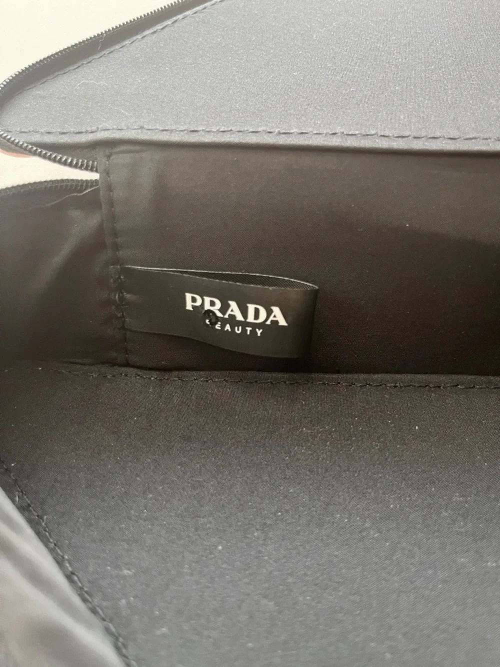 Prada Pink Triangle Cosmetic Pouch with Black Trim - Picture 3 of 4